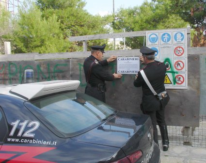 Parco Corvaglia, la Procura dispone il sequestro. E i carabinieri mettono i sigilli